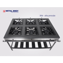 Fogo 06 bocas Alta presso Linha Extra Metal Brey