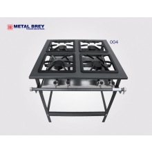 Fogo 04 bocas alta  presso Linha Stand Metal Brey