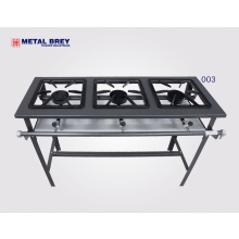 Fogo 03 bocas Linha Stand Metal Brey